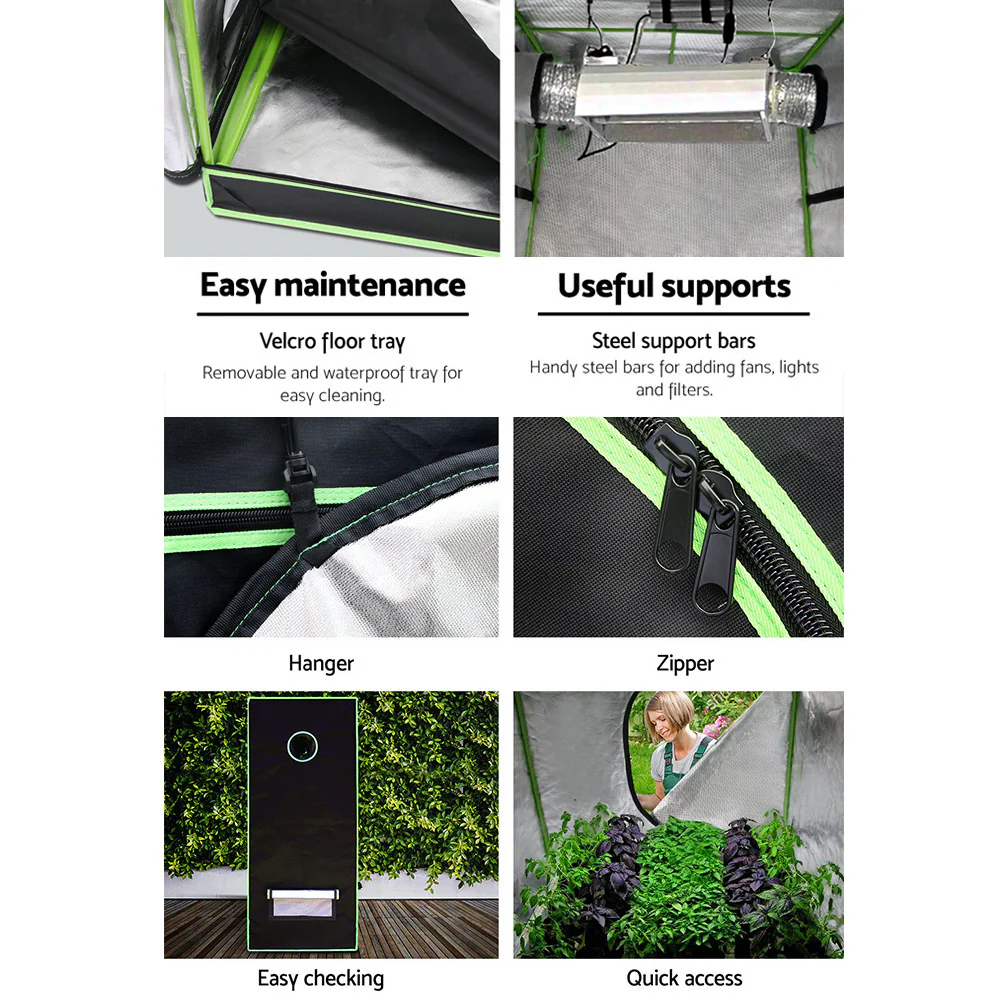 Green Fingers Grow Tent 90x50x160CM Hydroponics Kit Indoor Plant Room System - Image 6