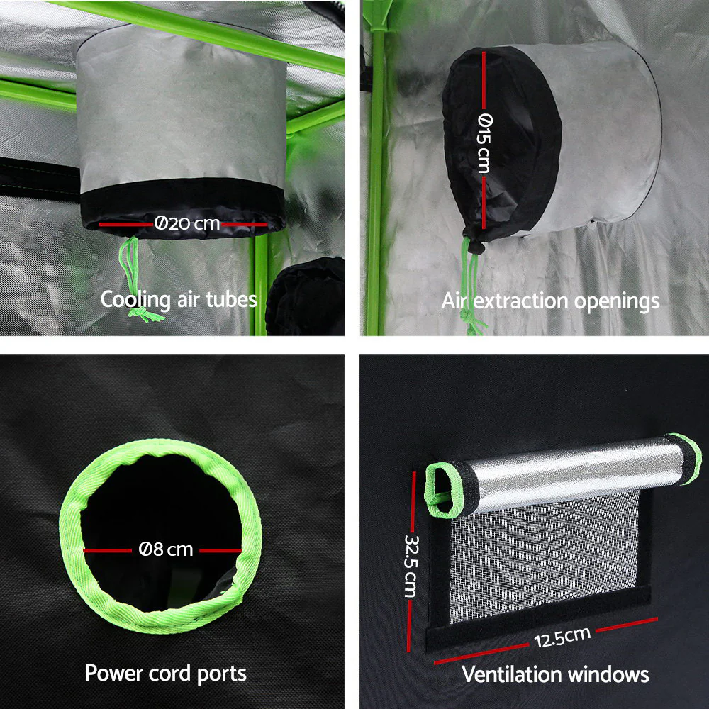 Green Fingers Grow Tent Light Kit 150x150x200CM 2000W LED 4" Vent Fan,Green Fingers Grow Tent Light Kit LED 2000W Full Spectrum 4" Vent 150x150x200CM - Image 3