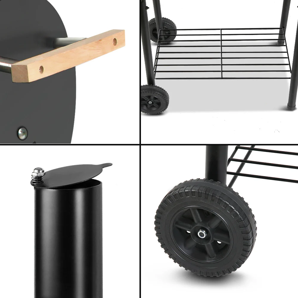 Grillz BBQ Grill 2-In-1 Offset Charcoal Smoker - Image 7