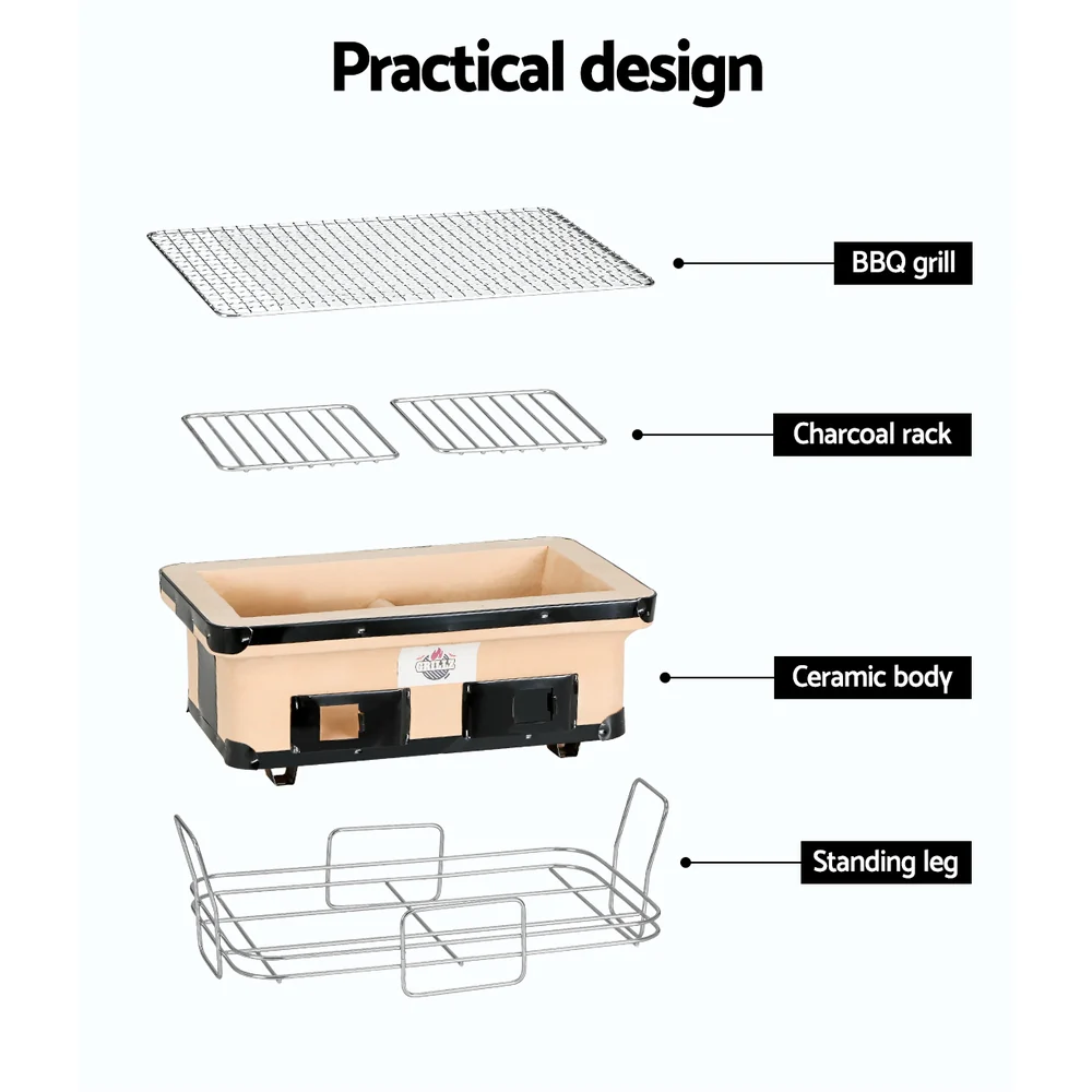 Grillz BBQ Grill Tabletop Charcoal Smoker - Image 5