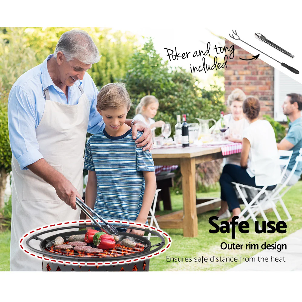 Grillz Fire Pit BBQ Grill 82cm - Image 5