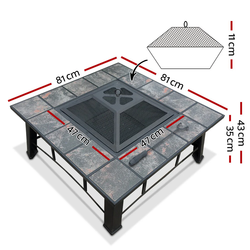 Grillz Fire Pit BBQ Grill Ice Bucket 4-In-1 Table - Image 2