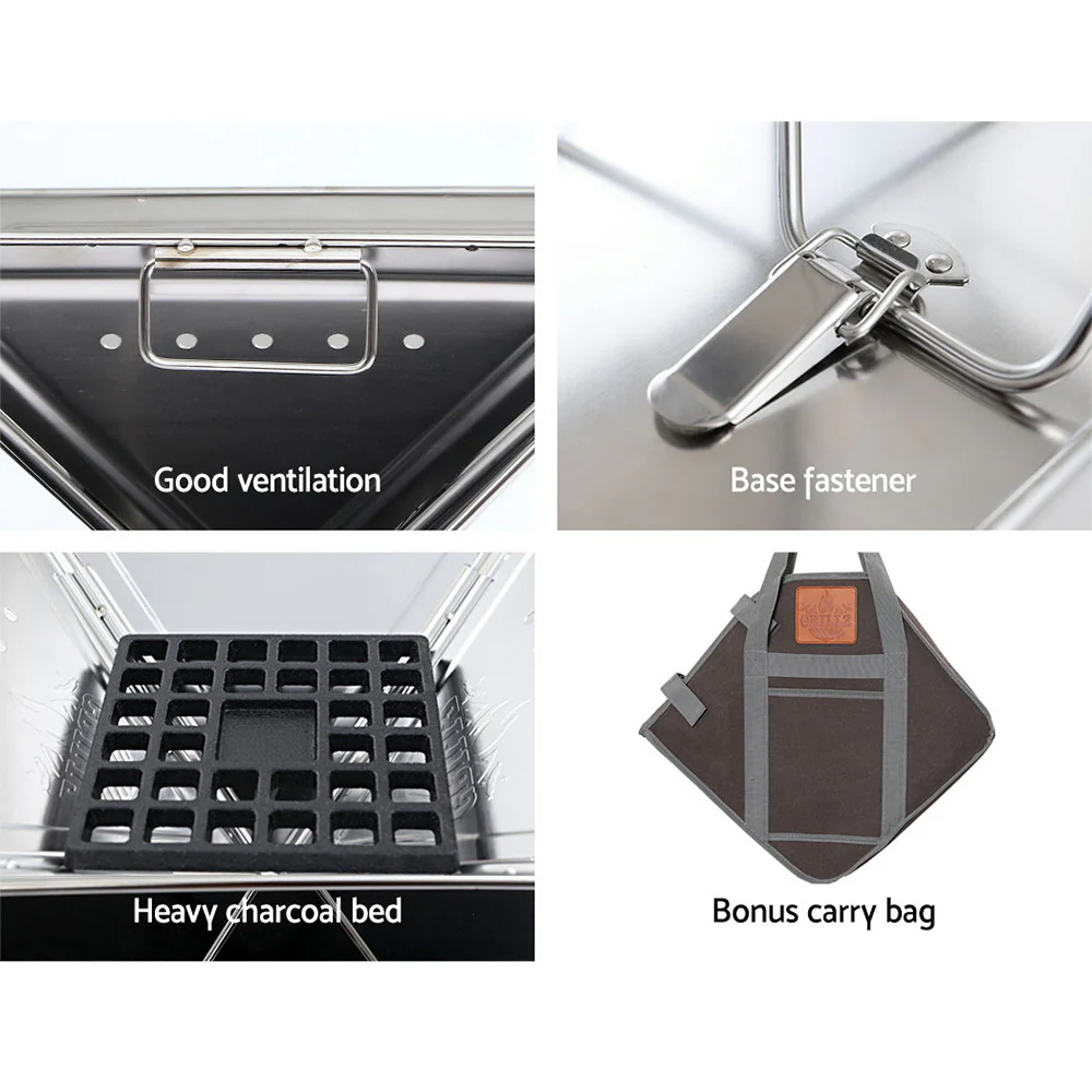 Grillz Fire Pit BBQ Grill with Carry Bag Camping - Image 6