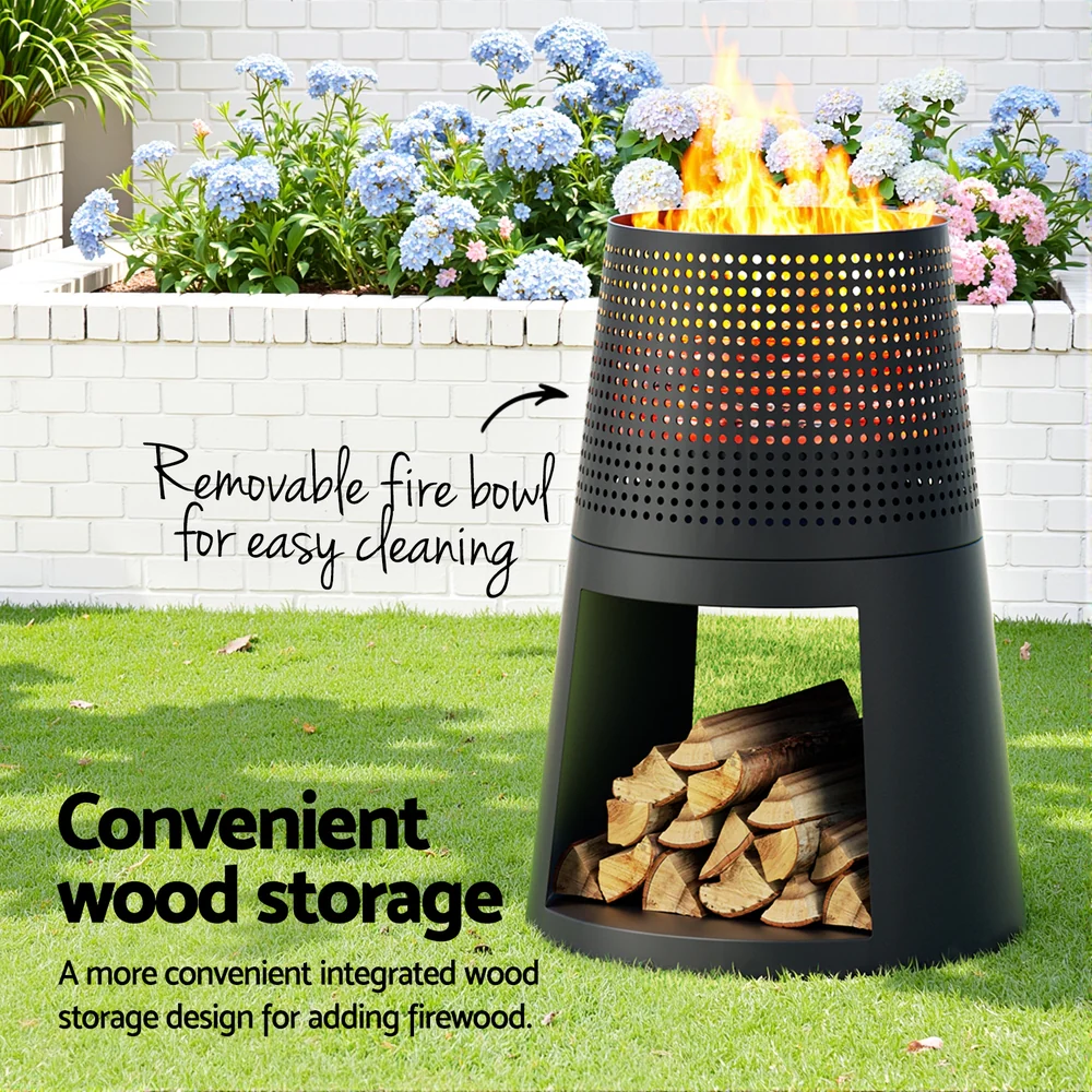 Grillz Fire Pit Deep Bowl Iron Outdoor Fireplace - Image 5