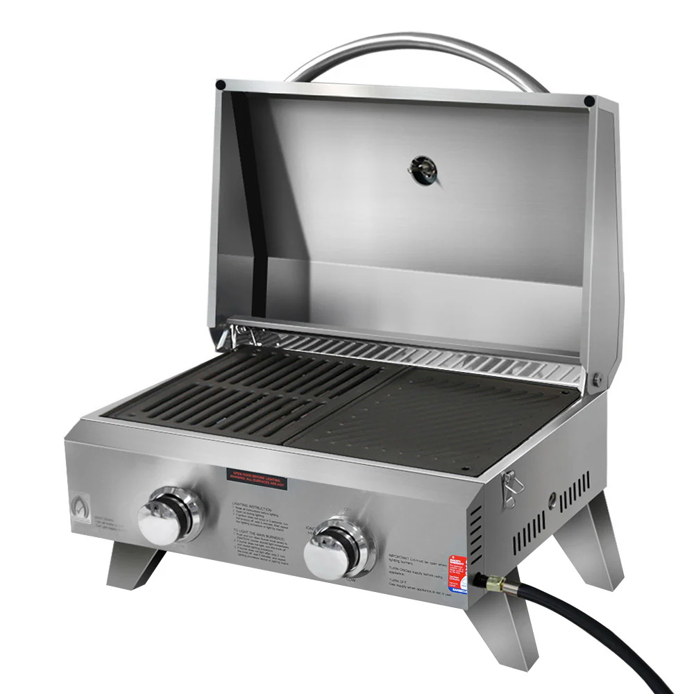 Grillz Portable Gas BBQ Grill 2 Burners with 2 Plates - Image 8