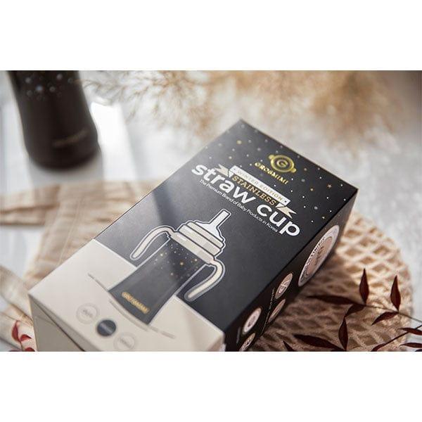Grosmimi Dark Stainless Straw Cup 300ml White - Image 6