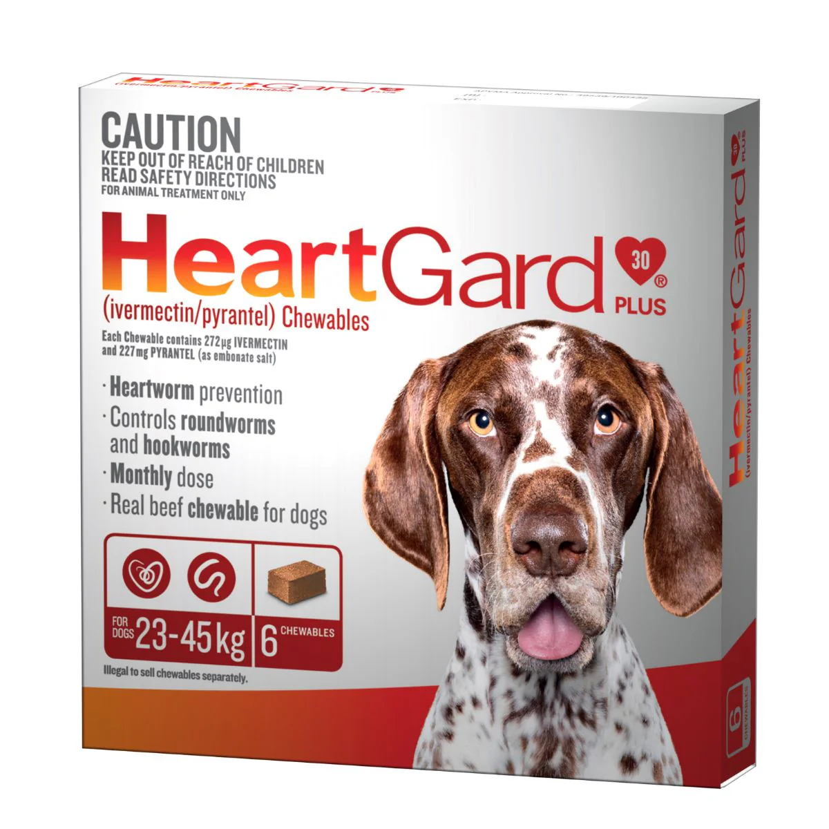 Heartgard 30 Plus Dog 23-45kg Brown 6pk - Image 2