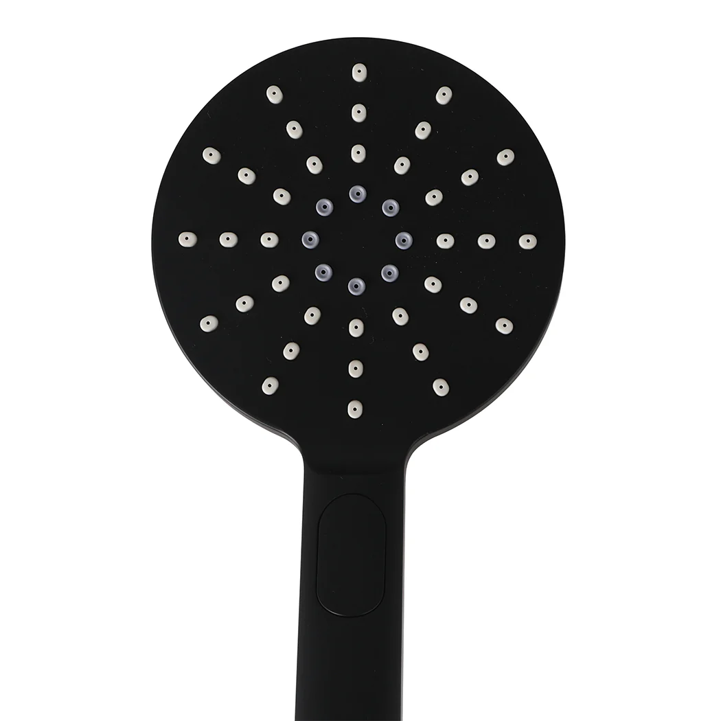 High Pressure Shower Head Set Rain Round Black - Image 3