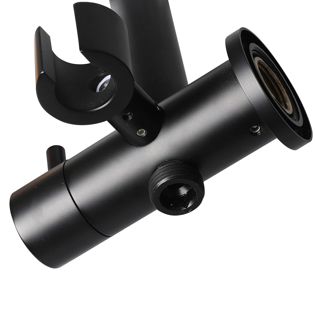 High Pressure Shower Head Set Rain Round Black - Image 5
