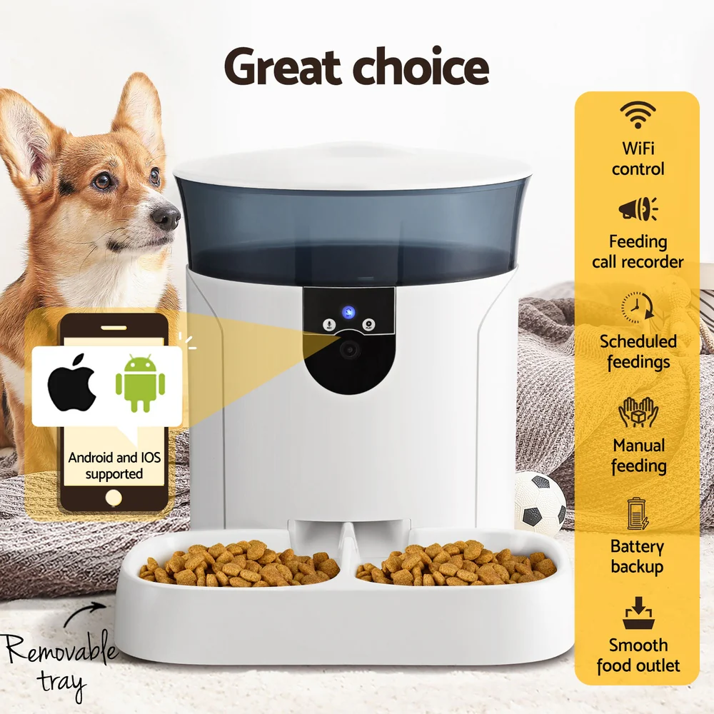 i.Pet Automatic Pet Feeder Dog Cat Camera Wifi Smart Food Dispenser Timer 7L APP - Image 4