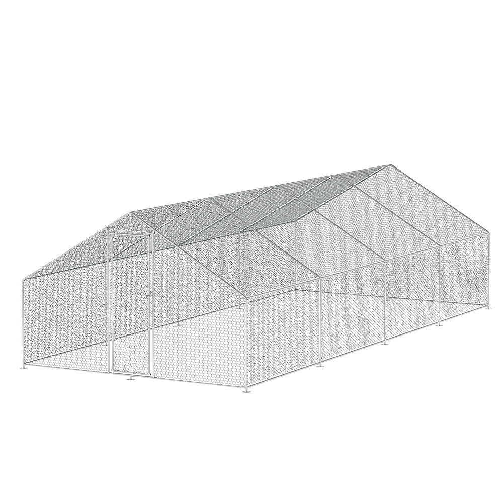 i.Pet Chicken Coop Cage 3x8x2m Galvanised Steel - Image 7