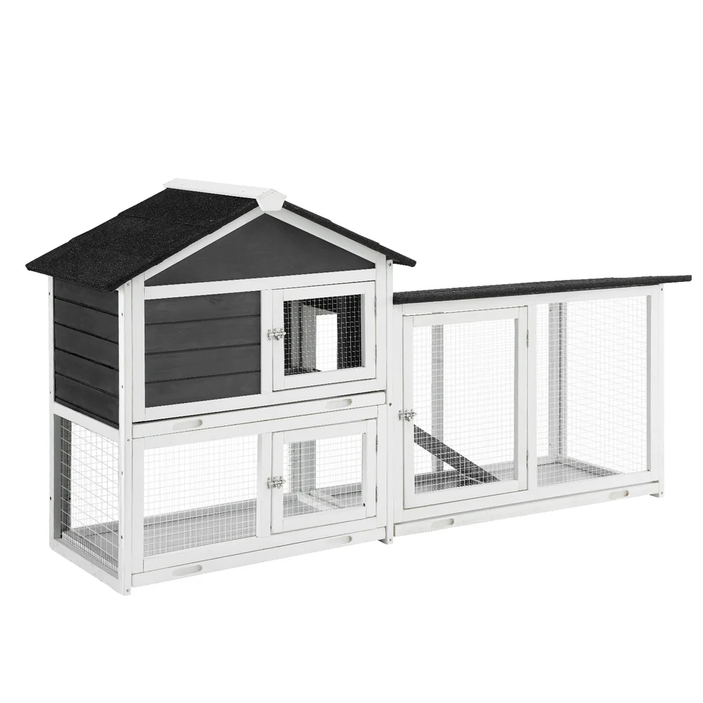 i.Pet Chicken Coop Rabbit Hutch Extra Large Wooden Run Cage House With Run Cage - Image 7