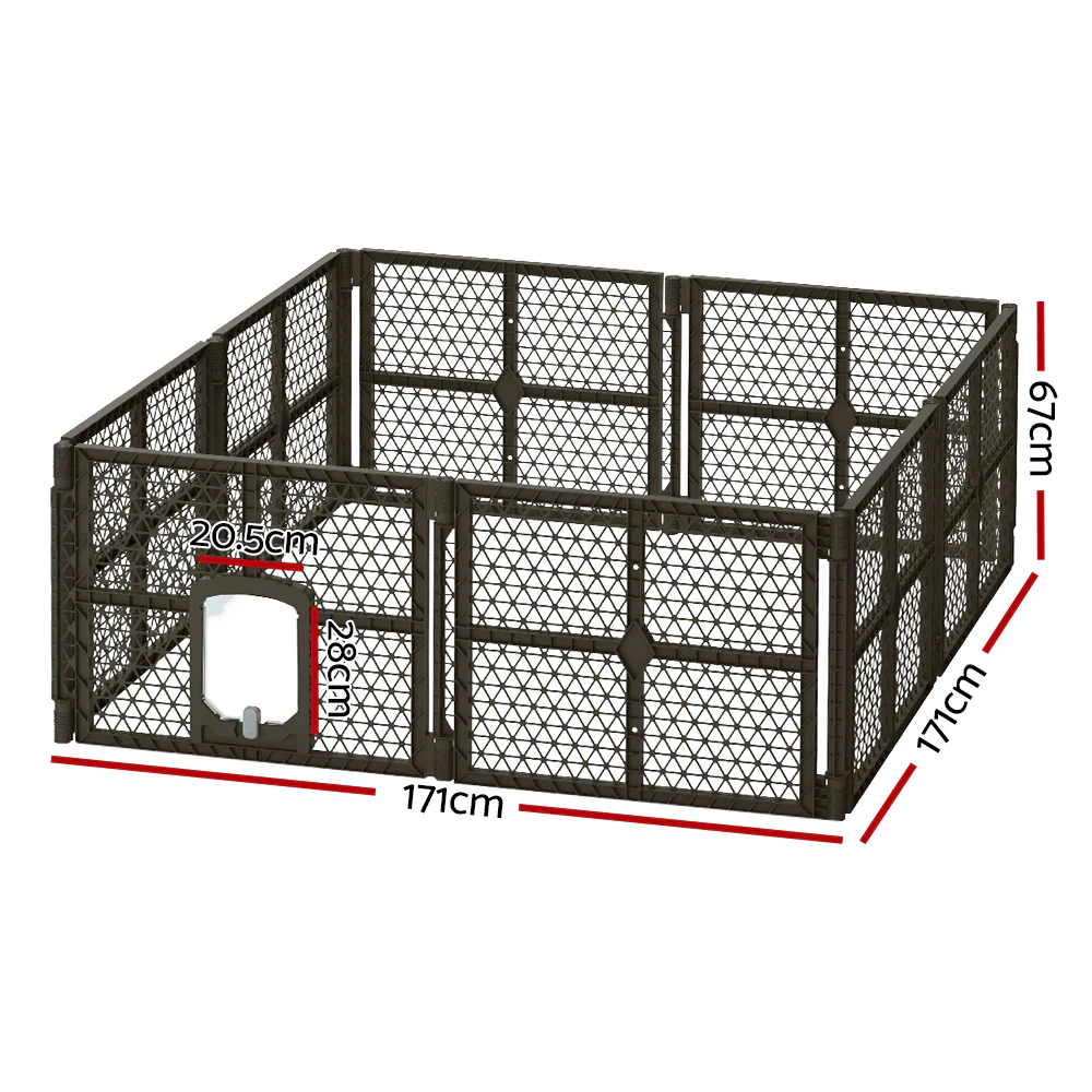 i.Pet Dog Playpen Enclosure 8 Panel Pet Fence Plastic Play Pen - Image 2