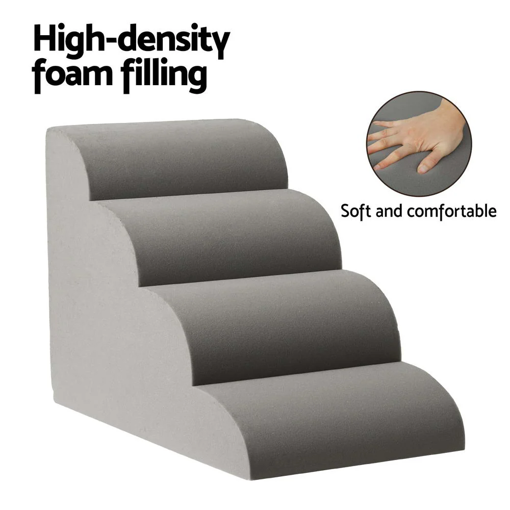 i.Pet Dog Ramp Steps Foam 4 Tier Pet Stairs For Bed Sofa Car Portable Indoor - Image 6