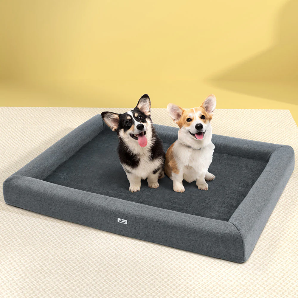 i.Pet Pet Bed Dog Cat Extra Large Calming Soft Sofa Cushion Egg Crate Washable Grey - Image 7