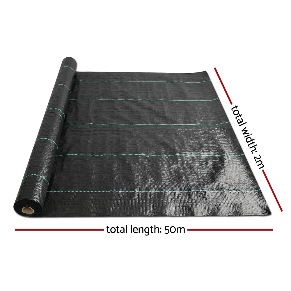 Instahut 2x50m Weed Mat 110GSM Weed Control Mat Plant - Image 2