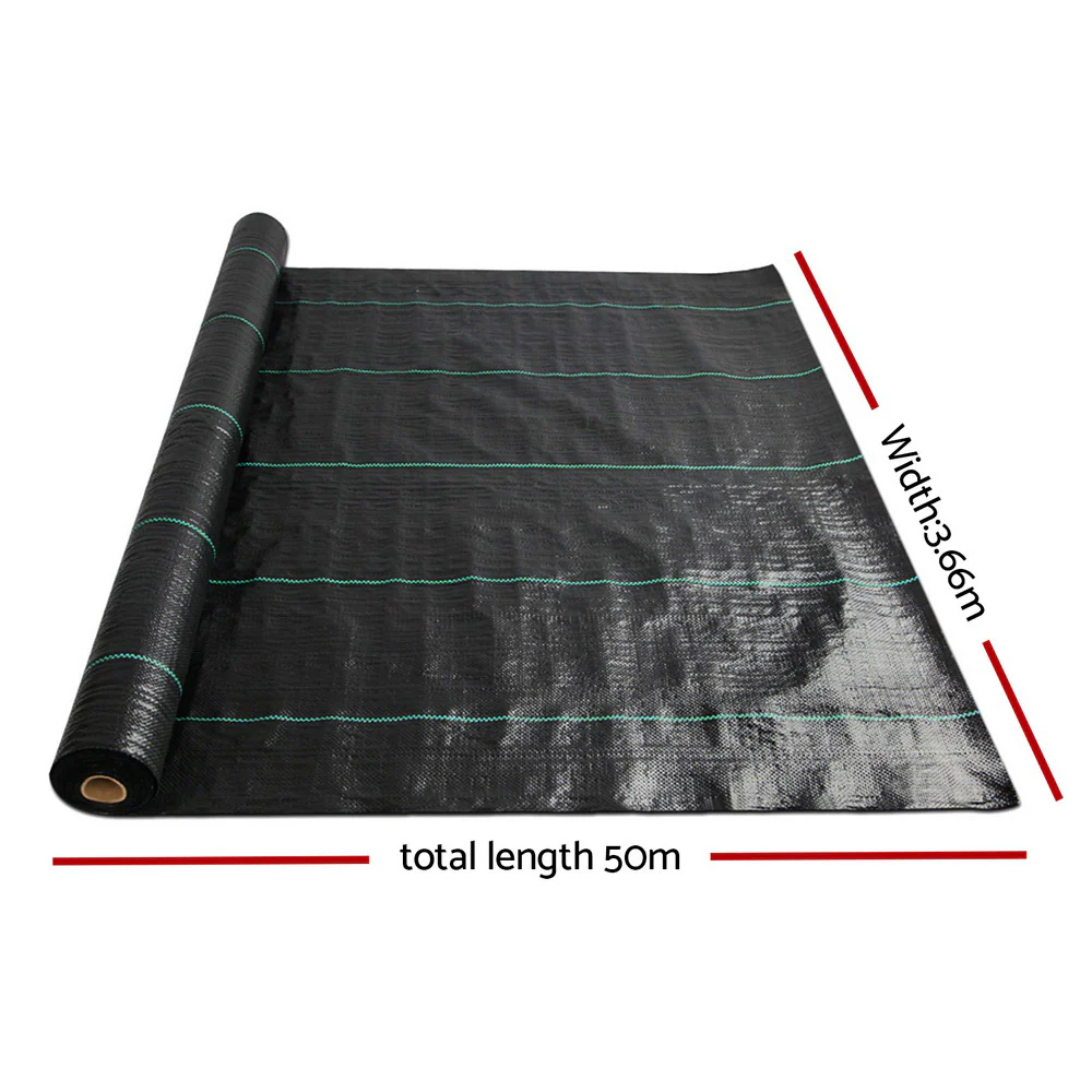 Instahut 3.66x50m Weed Mat Weedmat Control Plant - Image 2