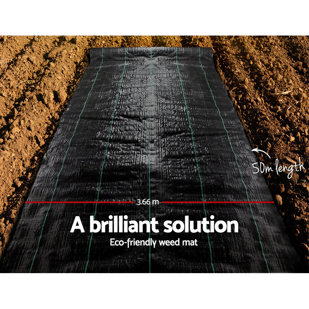 Instahut 3.66x50m Weed Mat Weedmat Control Plant - Image 4