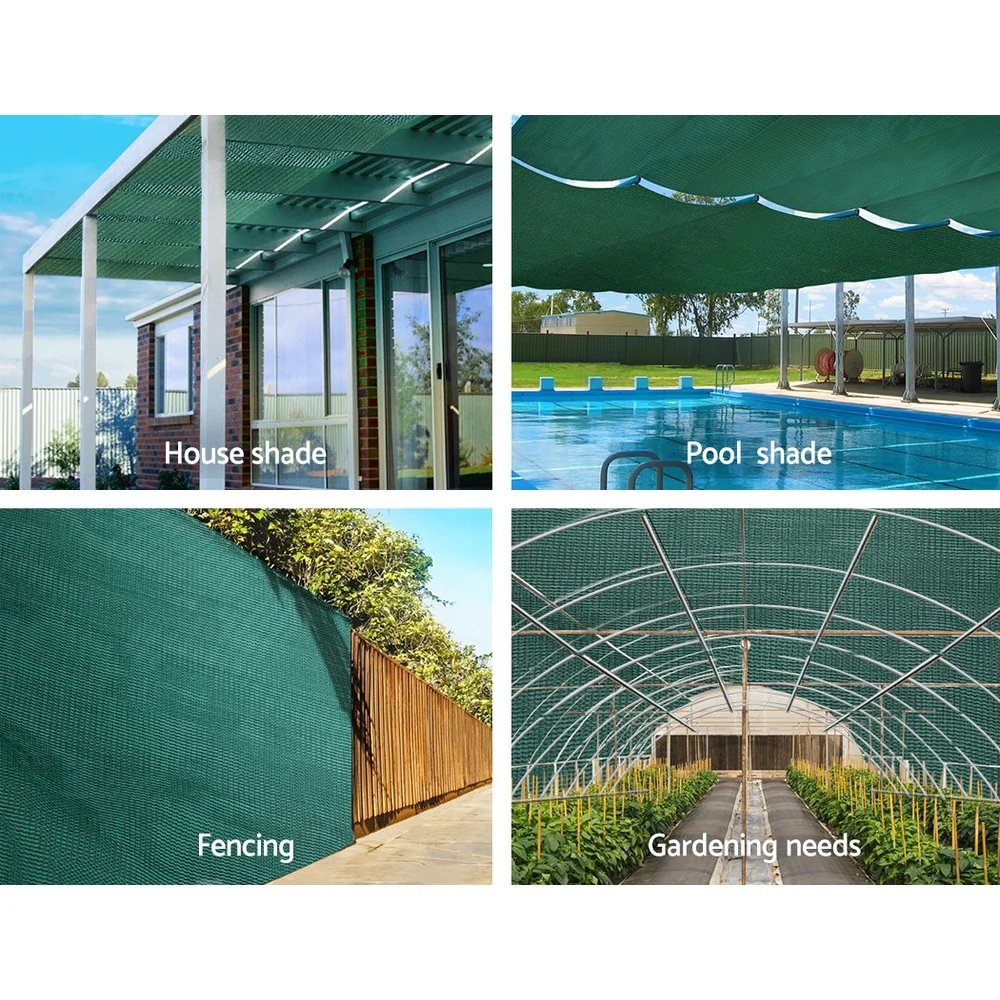 Instahut 30% Shade Cloth 3.66x20m Shadecloth Wide Heavy Duty Green - Image 4