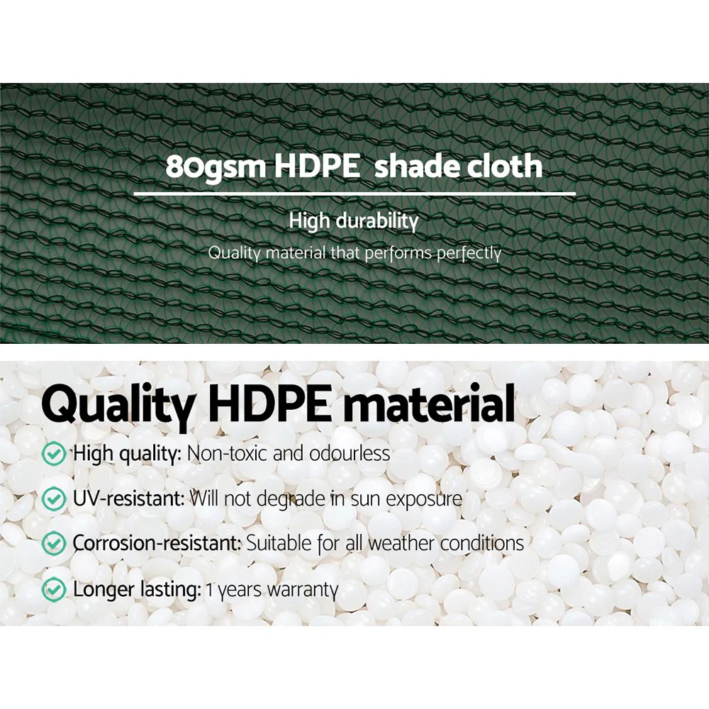 Instahut 30% Shade Cloth 3.66x20m Shadecloth Wide Heavy Duty Green - Image 5