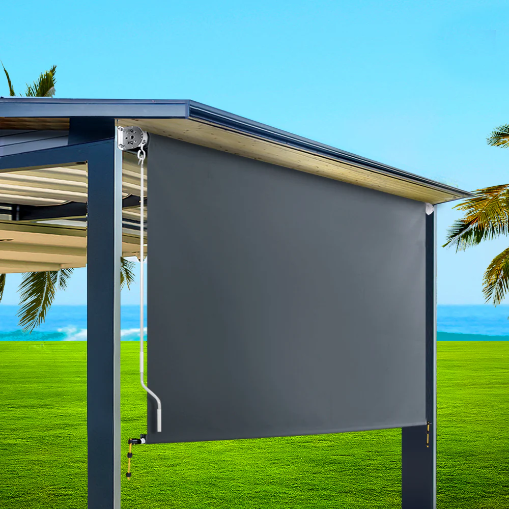 Instahut 3X2.5M Outdoor Blinds Awning Roll Down Canopy Retractable Outdoor Blinds Window Shade Grey - Image 8