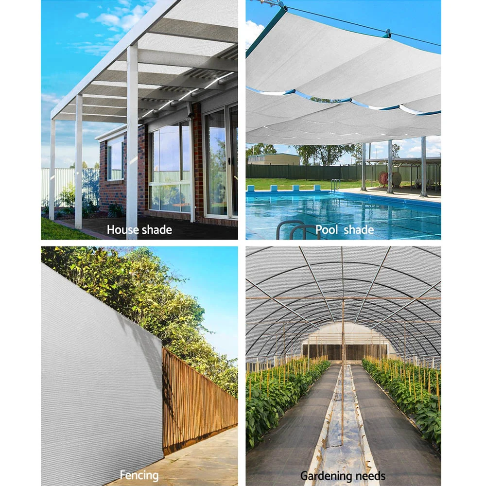 Instahut 50% Shade Cloth 3.66x30m Shadecloth Wide Heavy Duty White - Image 4