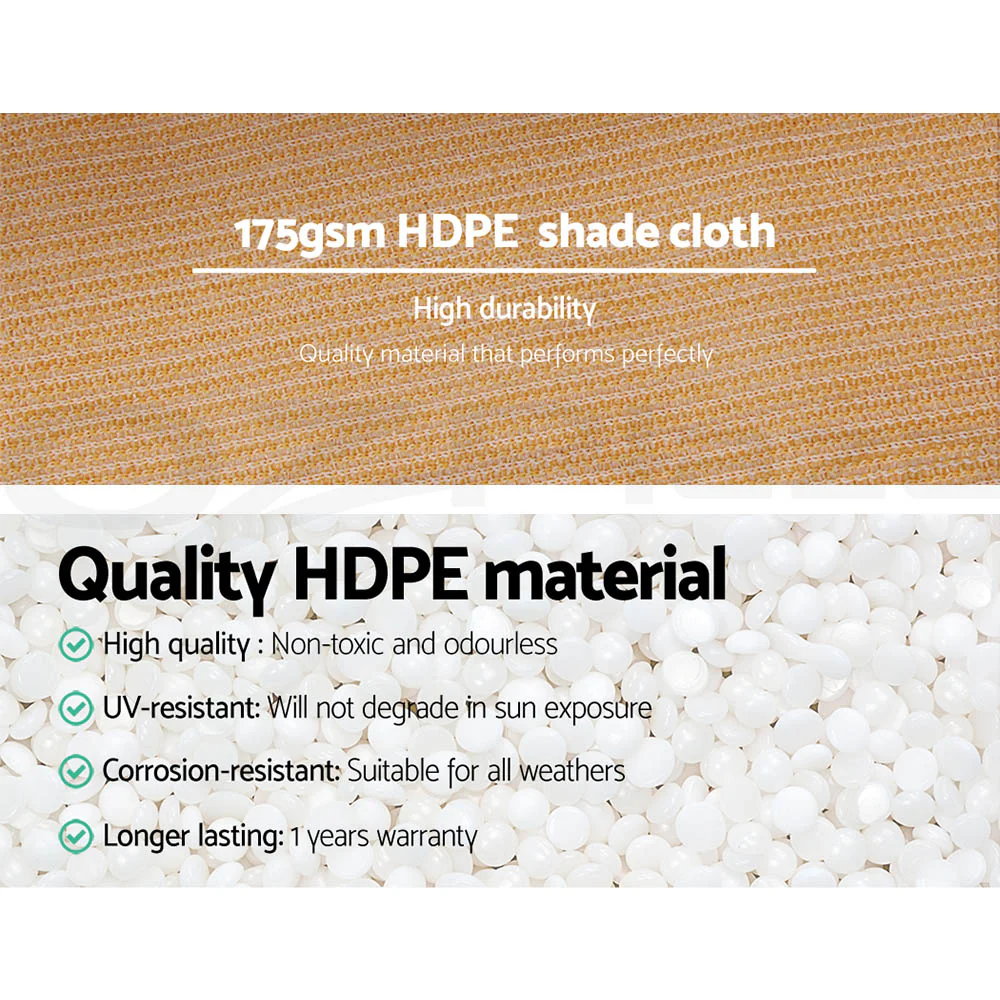 Instahut 70% Shade Cloth 1.83x20m Shadecloth Sail Heavy Duty Beige - Image 5