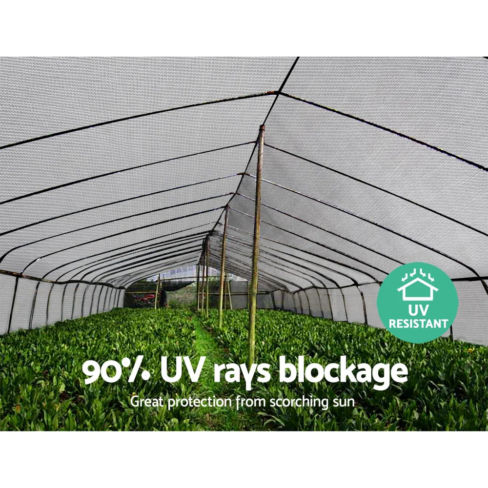Instahut 90% Shade Cloth 3.66x30m Shadecloth Wide Heavy Duty White - Image 6