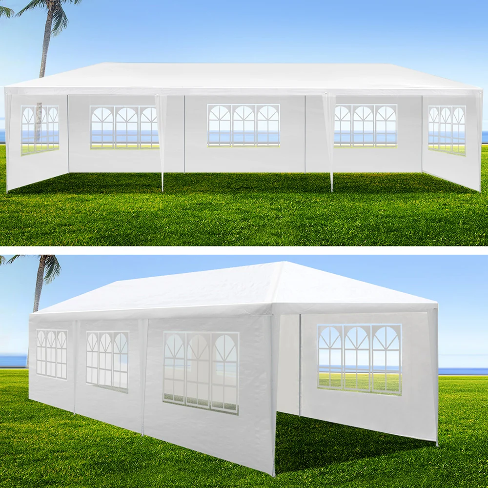 Instahut Gazebo 3x9m Marquee Wedding Party Tent Outdoor Camping Side Wall Canopy 8 Panel White - Image 4