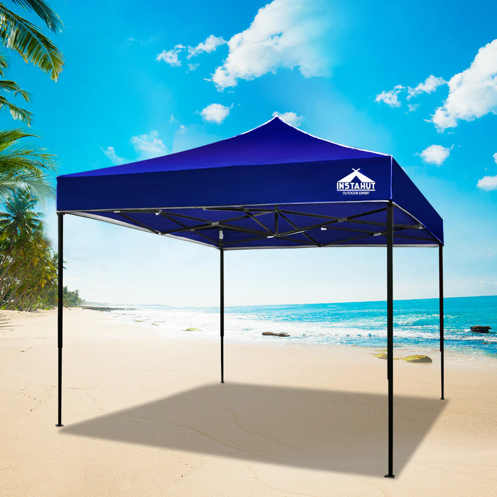 Instahut Gazebo Pop Up Marquee 3x3 Folding Tent Outdoor Camping 500D Oxford Blue - Image 7