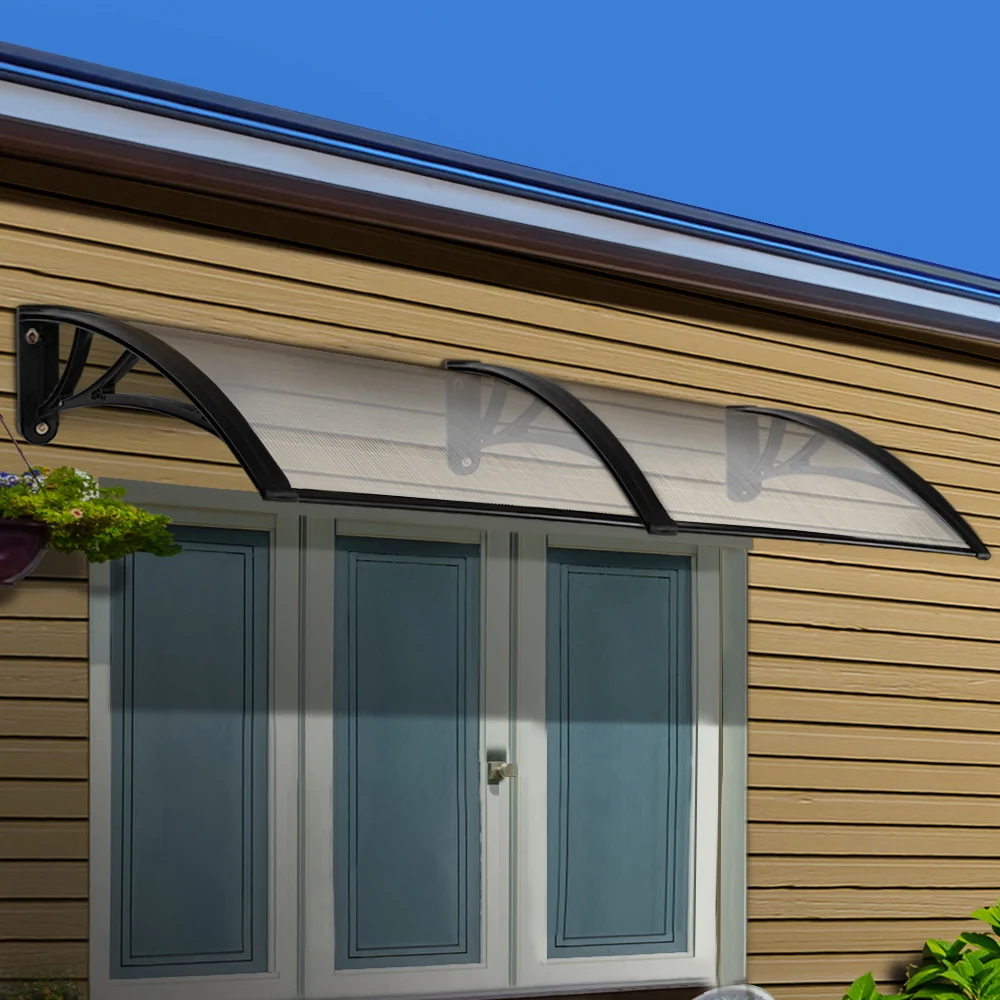 Instahut Window Door Awning 1mx2.4m Transparent - Image 7