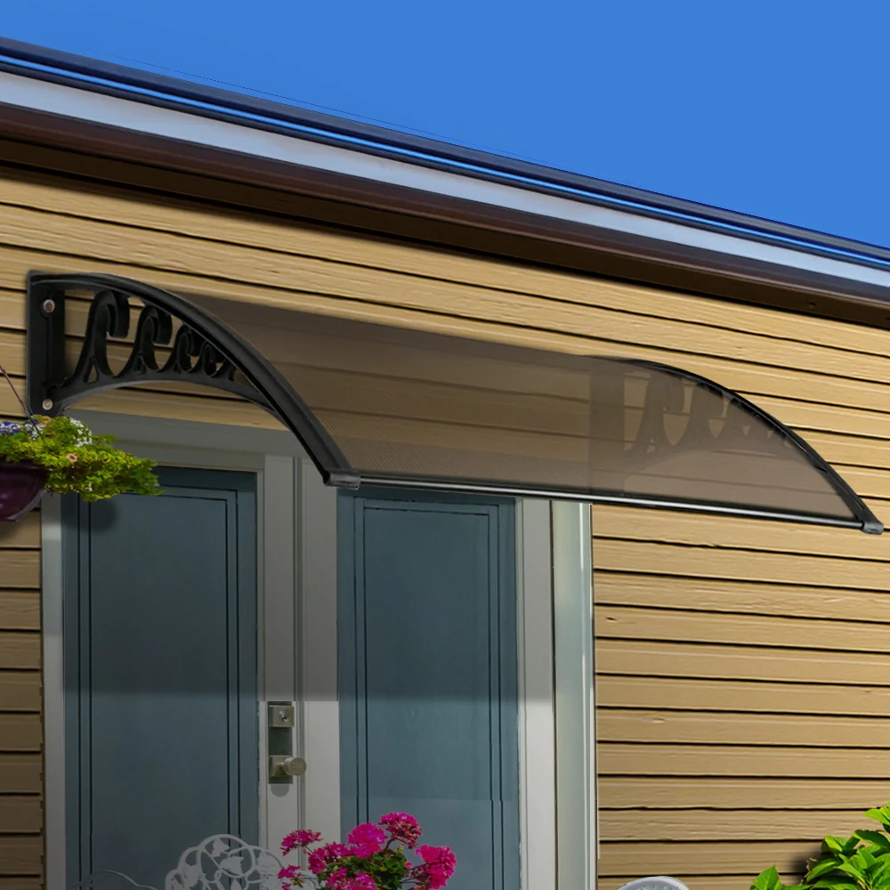 Instahut Window Door Awning 1mx4m Brown - Image 7
