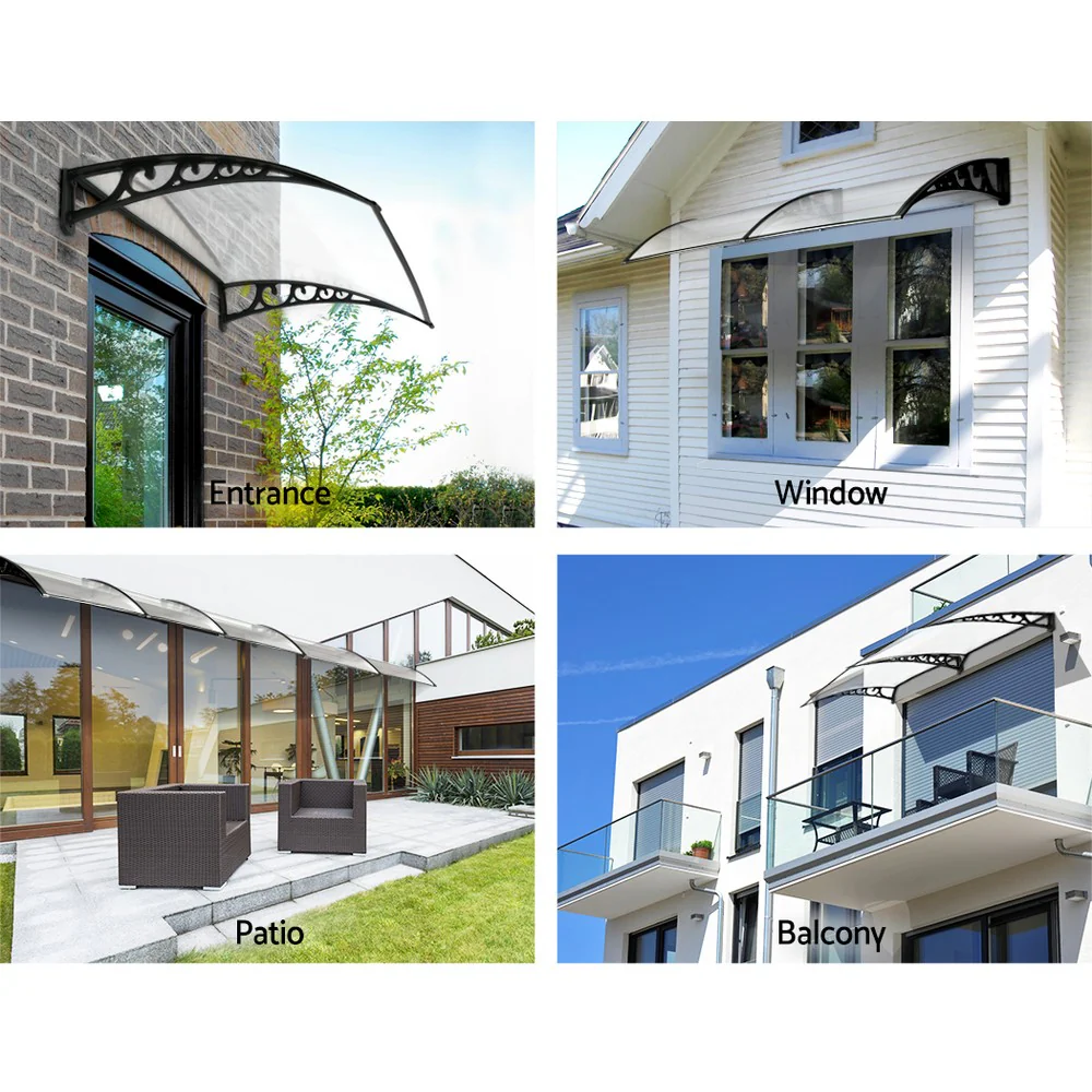 Instahut Window Door Awning 1mx4m Transparent - Image 4