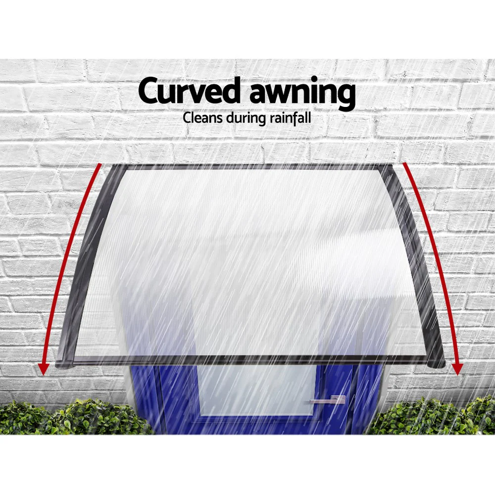 Instahut Window Door Awning 1mx4m Transparent - Image 5