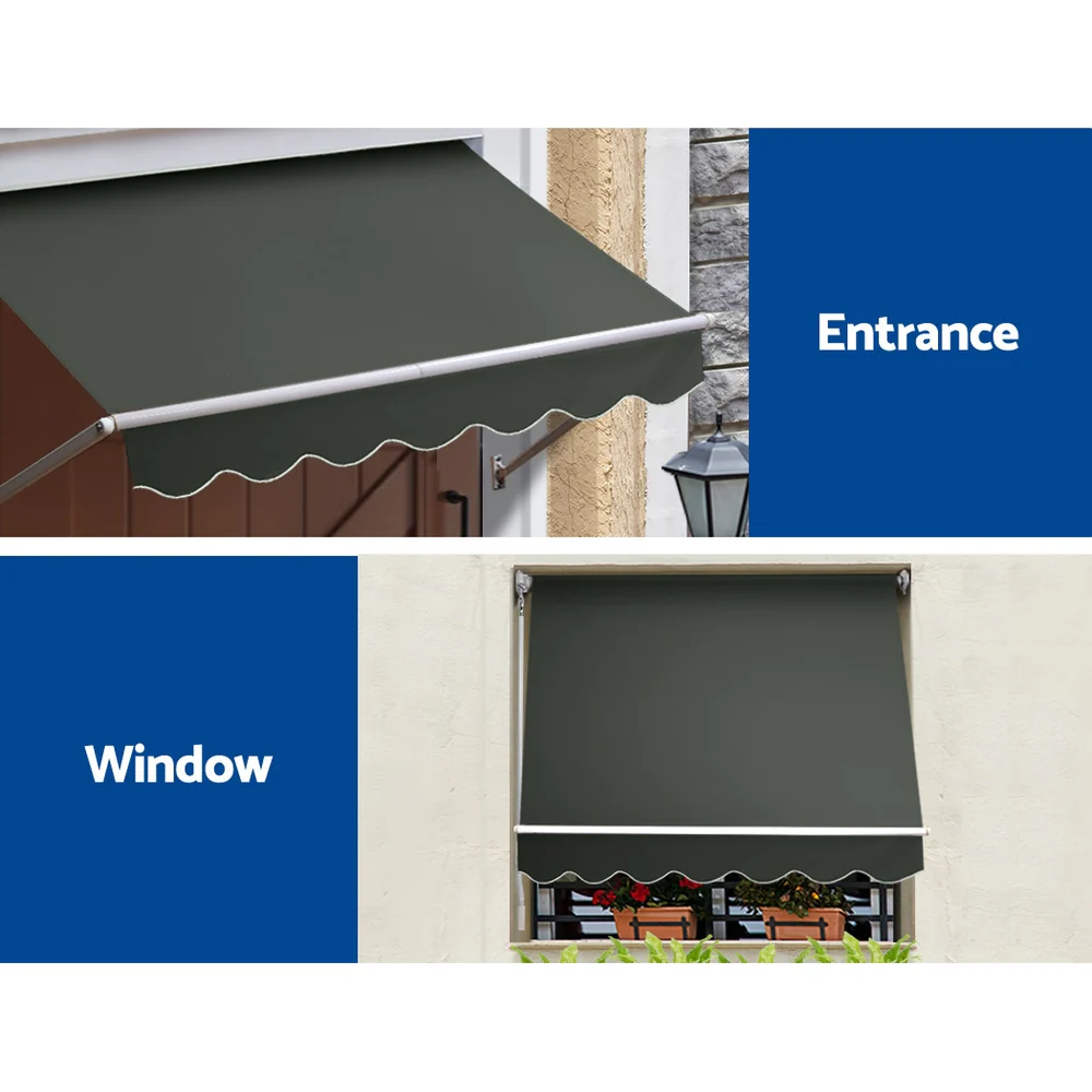 Instahut Window Fixed Pivot Arm Awning Outdoor Blinds Retractable Canopy1.5X2.1M - Image 5
