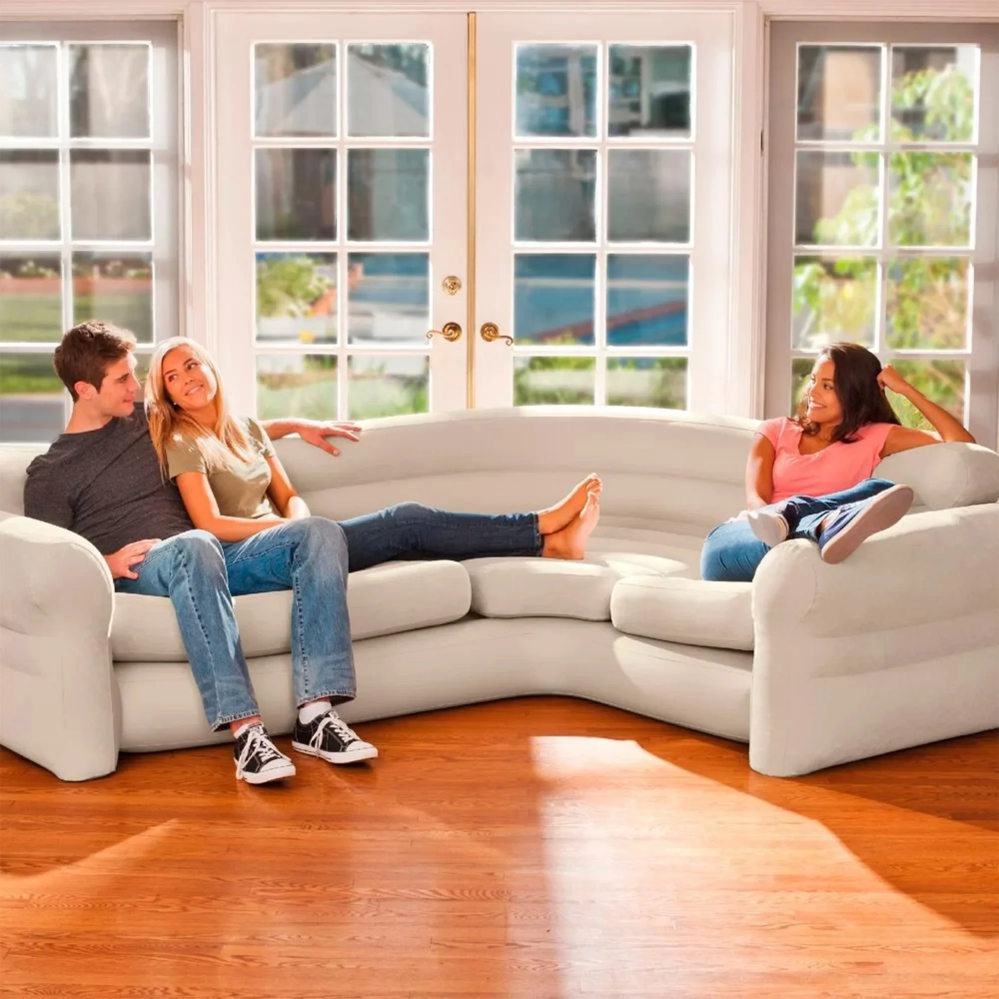 Intex Corner Sofa Inflatable Couch - L-shaped Corner Sofa - Image 6