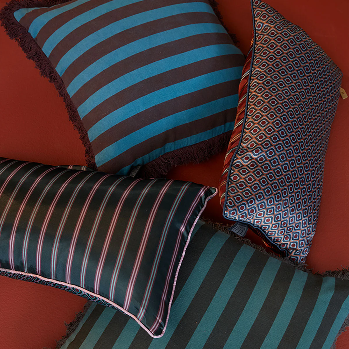 KAAT Amsterdam Meja Red Reversible Oblong Filled Cushion 30cm x 50cm - Image 6