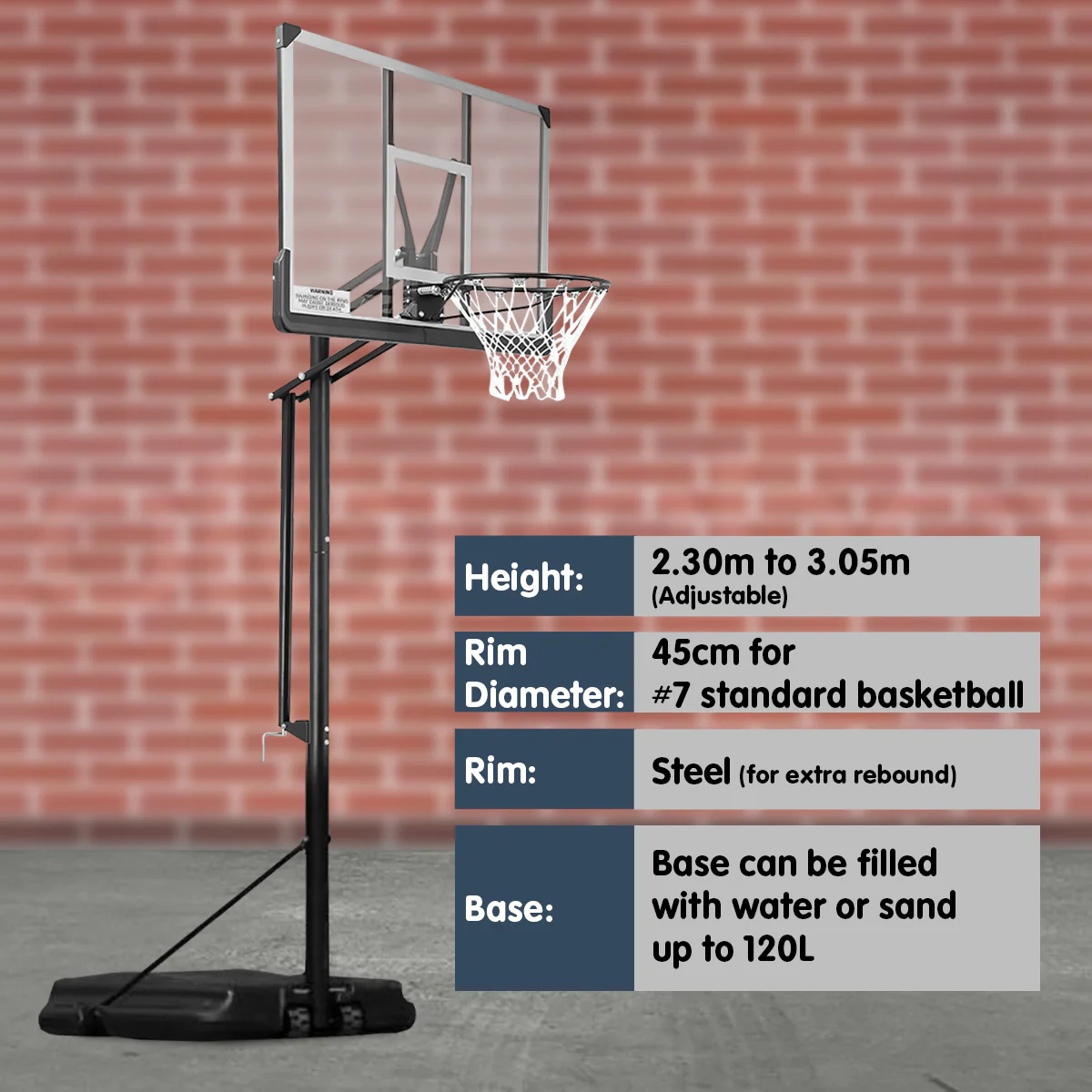 Kahuna Height-Adjustable Basketball Portable Hoop for Kids and Adults - Image 4