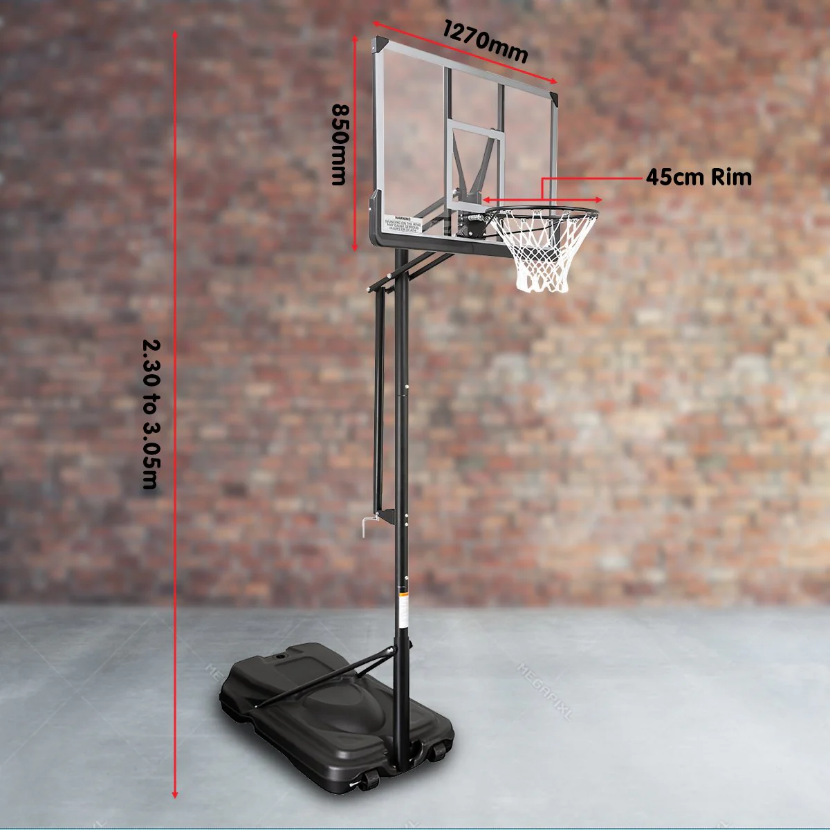 Kahuna Height-Adjustable Basketball Portable Hoop for Kids and Adults - Image 6