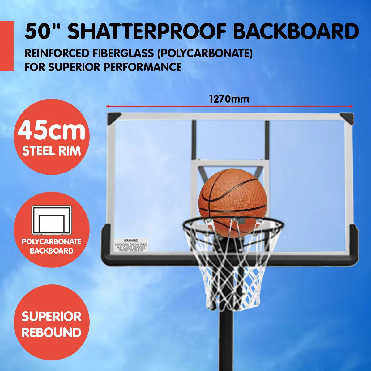Kahuna Height-Adjustable Basketball Portable Hoop for Kids and Adults - Image 8