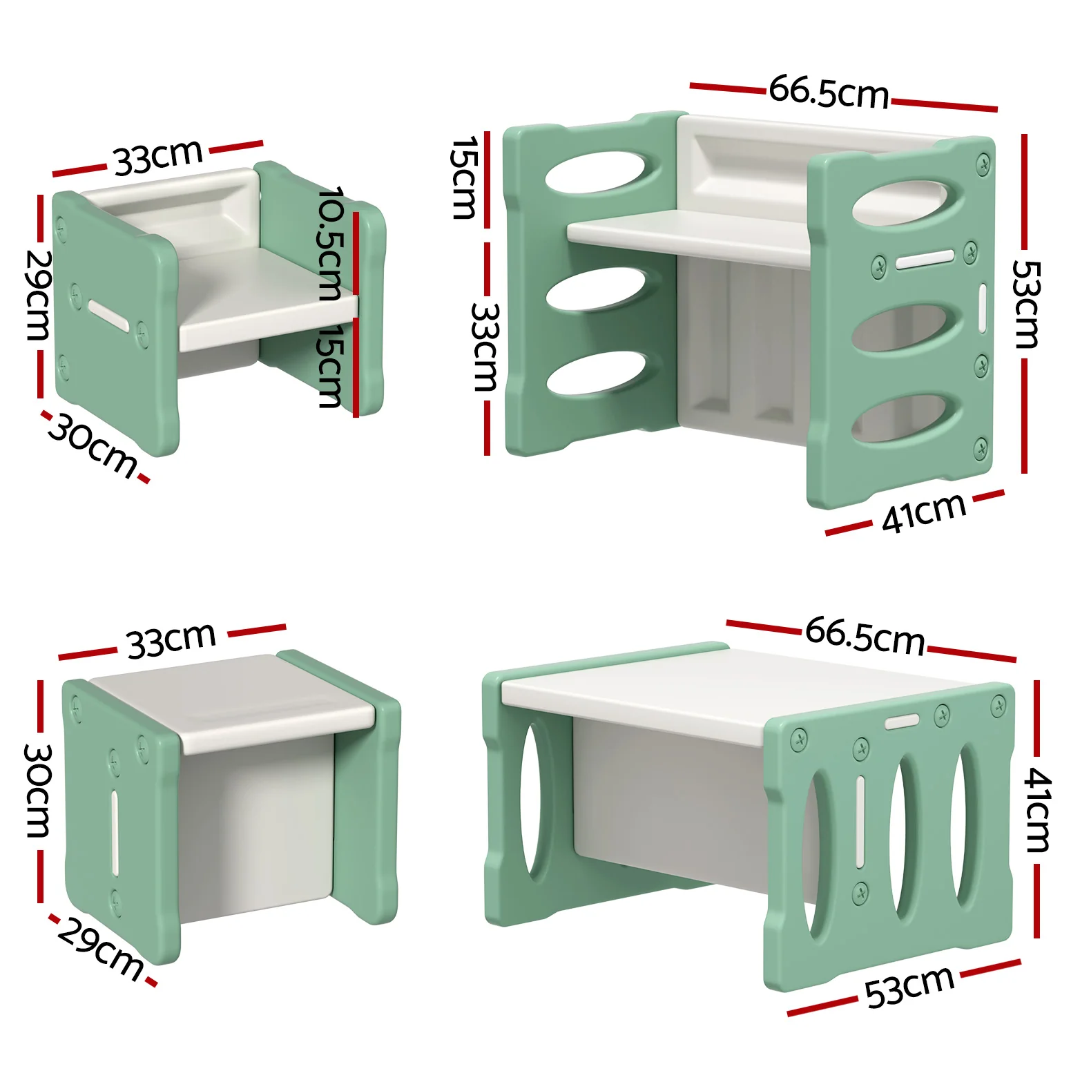 Keezi 3PCS Kids Table and Chairs Set HDPE - Image 2