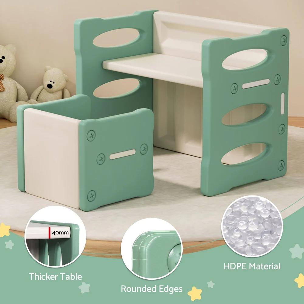 Keezi 3PCS Kids Table and Chairs Set HDPE - Image 5