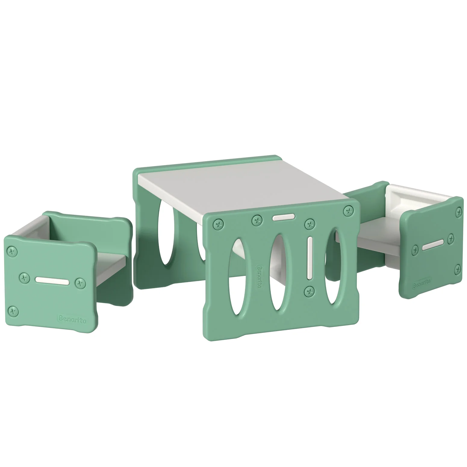 Keezi 3PCS Kids Table and Chairs Set HDPE - Image 7