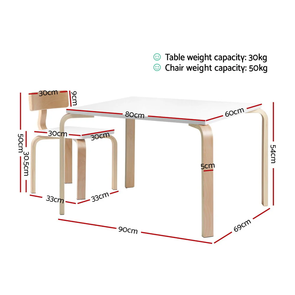 Keezi 5PCS Kids Table and Chairs Set Activity Toy Play Desk - Image 2