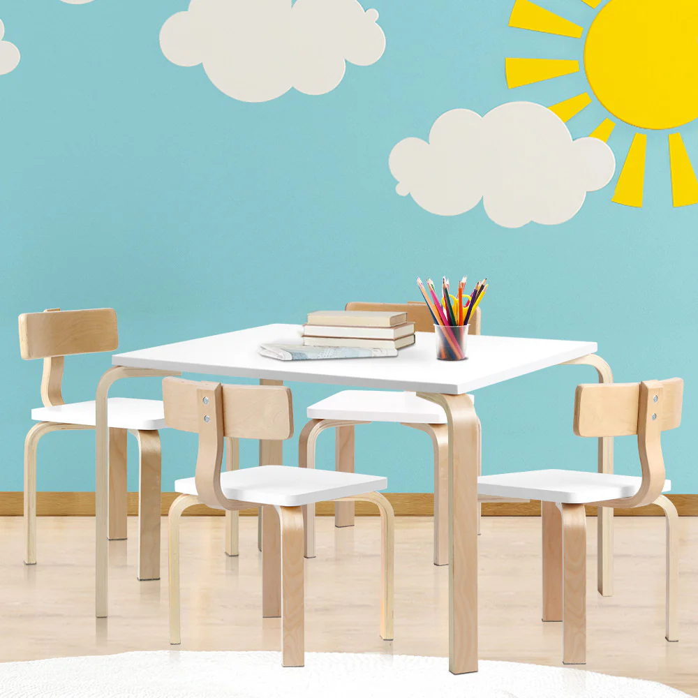 Keezi 5PCS Kids Table and Chairs Set Activity Toy Play Desk - Image 7