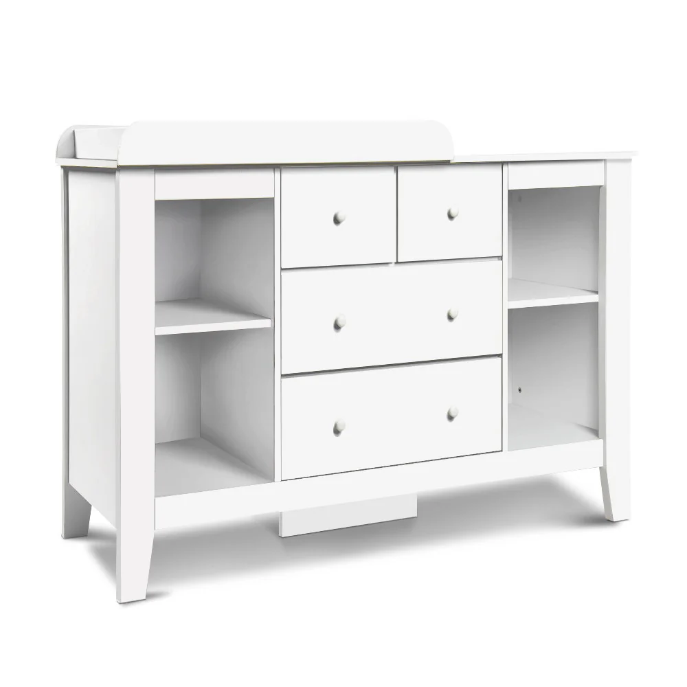 Keezi Baby Changing Table Diaper Station Drawers Chest Cabinet Nursery Furniture - Image 3