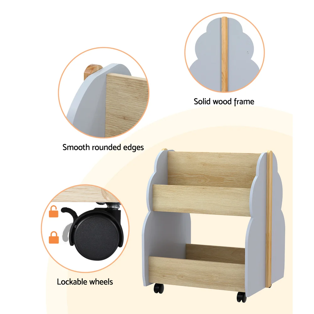 Keezi Kids Toy Box Bookshelf Storage Bookcase Organiser Display Shelf - Image 6