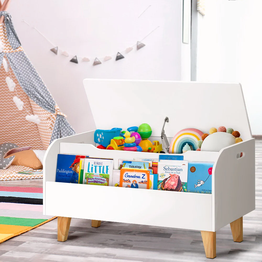 Keezi Kids Toy Box Chest Bookshelf Storage Children Bookcase Organiser Display - Image 8