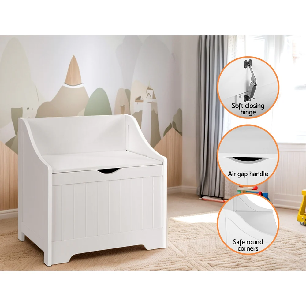 Keezi Kids Toy Box Chest Children Storage Clothes Toys Organiser Square - Image 7