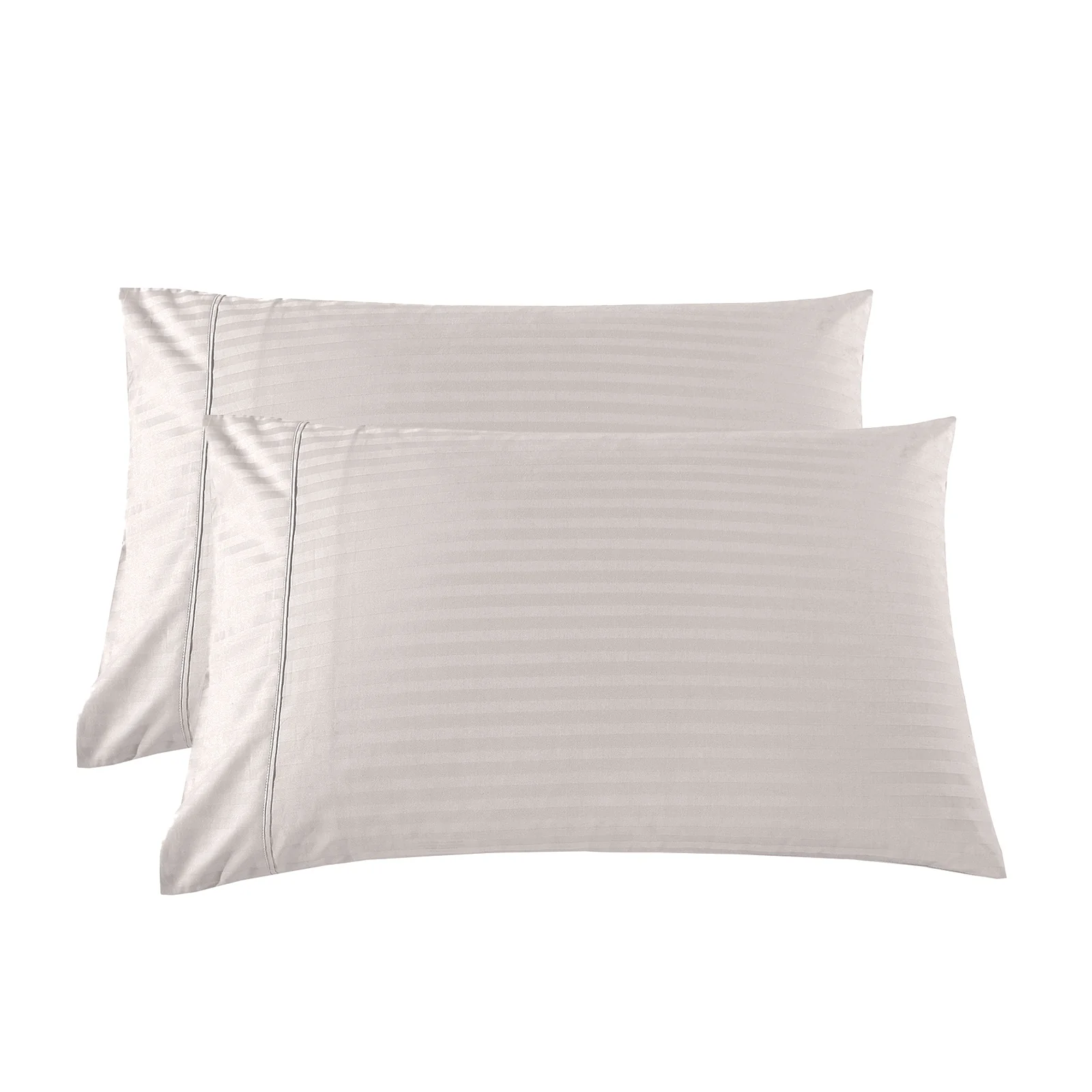 KENSINGTON 1200TC COTTON SHEET SET IN STRIPE- DOUBLE - SILVER (GREY) - Image 5